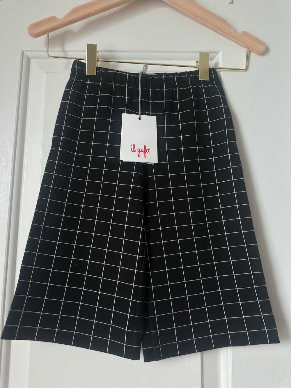 Il Gufo Black Knit Windowpane Girls' Culotte Skort